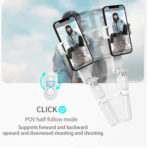 Handheld Selfie Stick Gimbal Stabilizer Holder Adjustable Fill Light Selfie Stand Bluetooth Mobile Phone For IPhone Samsung - Image 4