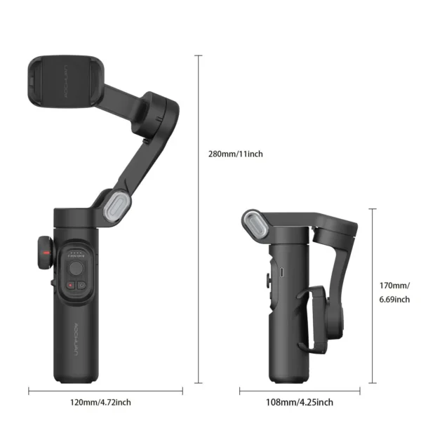 AOCHUAN 3-Axis Handheld Gimbal Stabilizer for Smartphone with Fill Light for iPhone Android Face Tracking Vlog Smart XE - Image 6