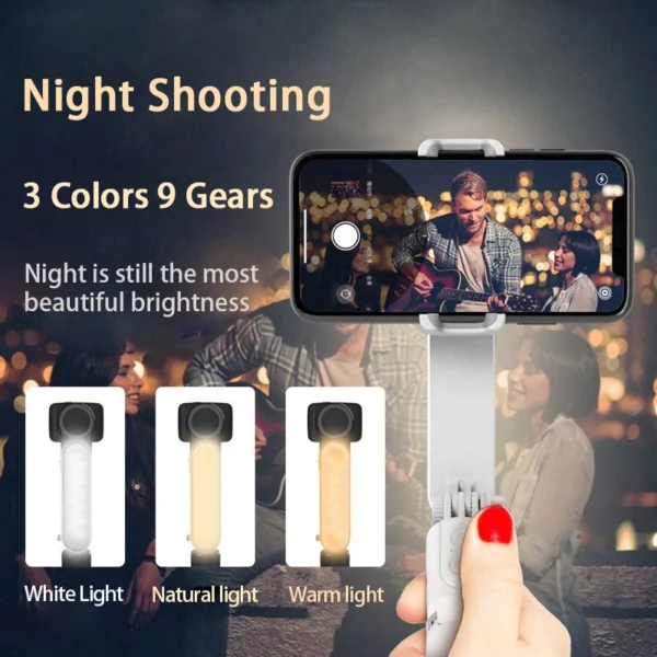 Handheld Selfie Stick Gimbal Stabilizer Holder Adjustable Fill Light Selfie Stand Bluetooth Mobile Phone For IPhone Samsung - Image 3