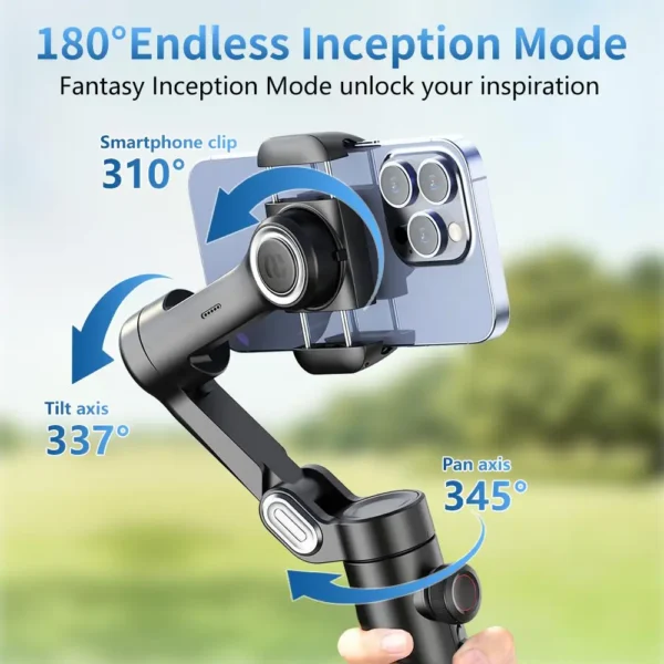AOCHUAN 3-Axis Handheld Gimbal Stabilizer for Smartphone with Fill Light for iPhone Android Face Tracking Vlog Smart XE - Image 4