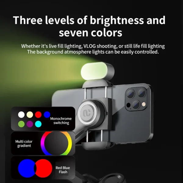 AOCHUAN 3-Axis Handheld Gimbal Stabilizer for Smartphone with Fill Light for iPhone Android Face Tracking Vlog Smart XE - Image 5