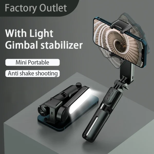 Handheld Selfie Stick Gimbal Stabilizer Holder Adjustable Fill Light Selfie Stand Bluetooth Mobile Phone For IPhone Samsung - Image 2